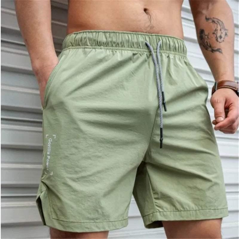 Men's Lightweight Casual Shorts Elastic Waist Drawstring Above Knee
