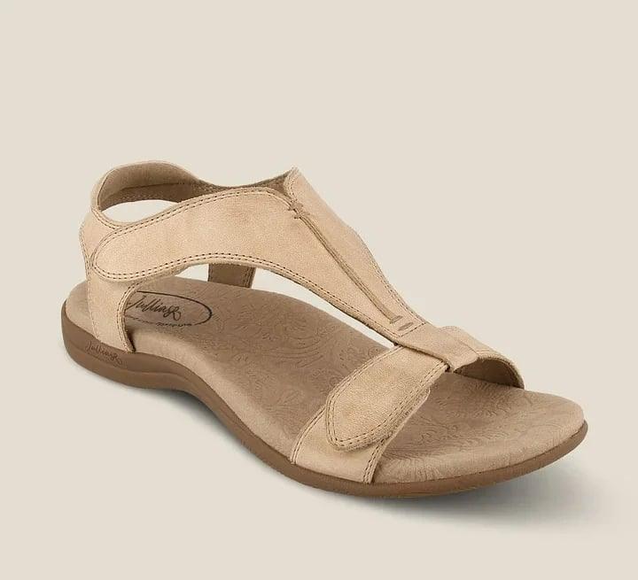 Women's Adjustable Leather Orthopedic Sandals with Arch Support