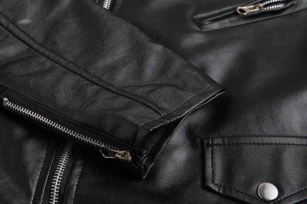 Men's Casual Motorcycle Jacket with Collar