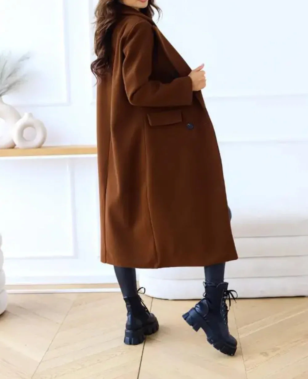 Women's Long Trenchcoat Elegant Fitted