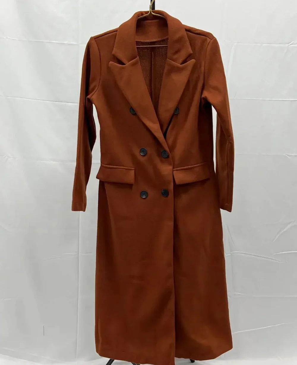 Women's Long Trenchcoat Elegant Fitted
