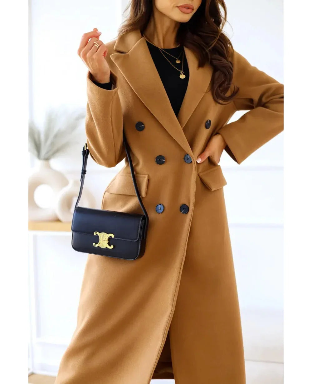 Women's Long Trenchcoat Elegant Fitted