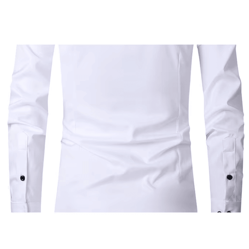 Men's Long Sleeve Slim Fit Shirt with Contrast Buttons