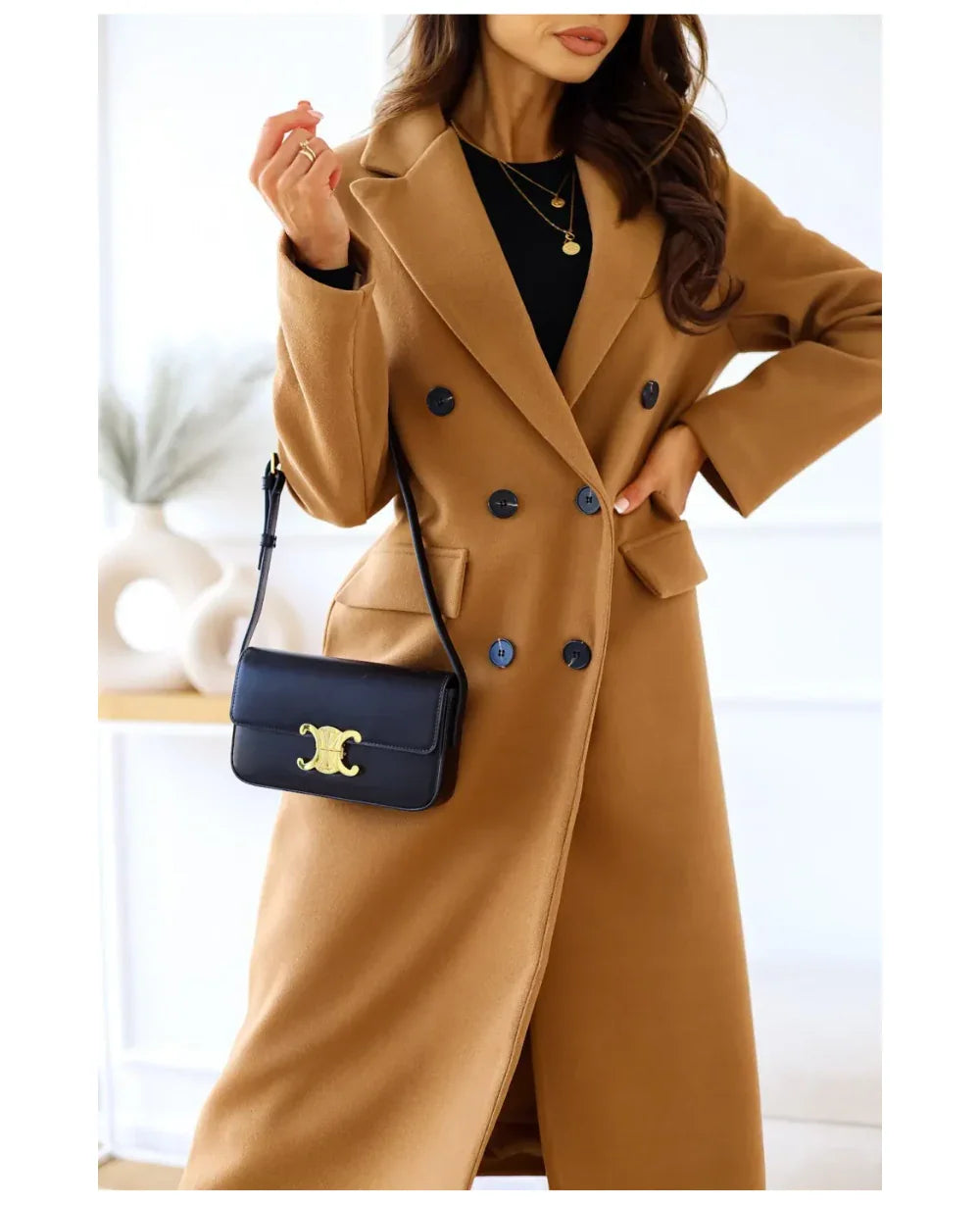 Women's Long Trenchcoat Elegant Fitted