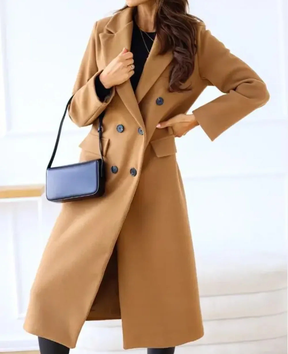 Women's Long Trenchcoat Elegant Fitted