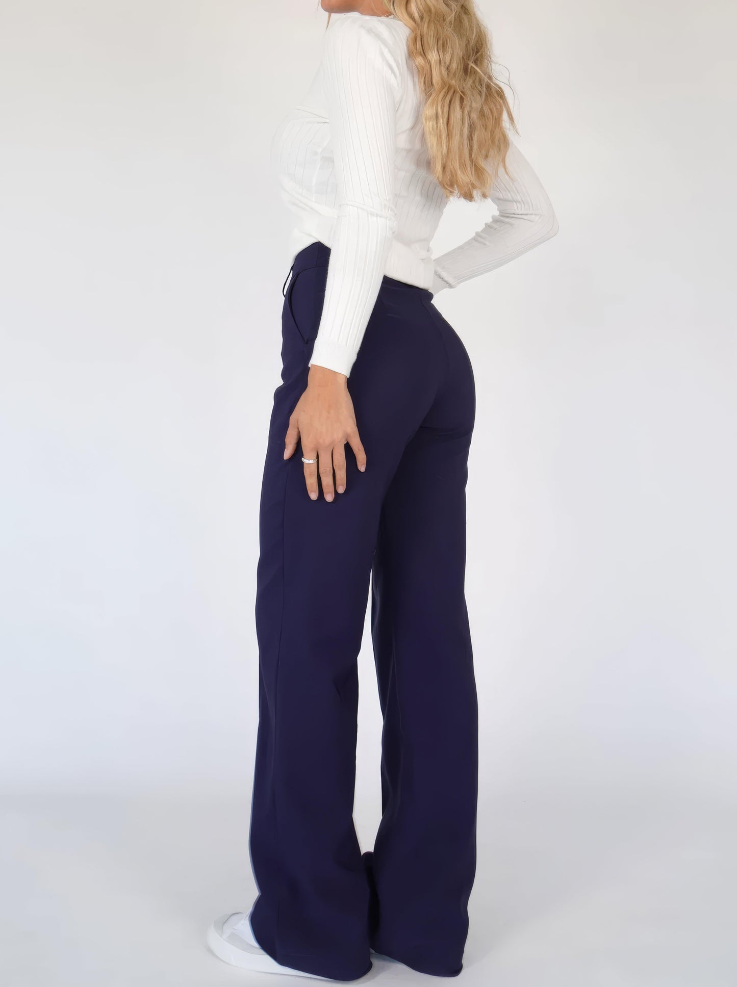 Women's Wide-Leg Trousers High-Waisted Tailored Fit Full Length