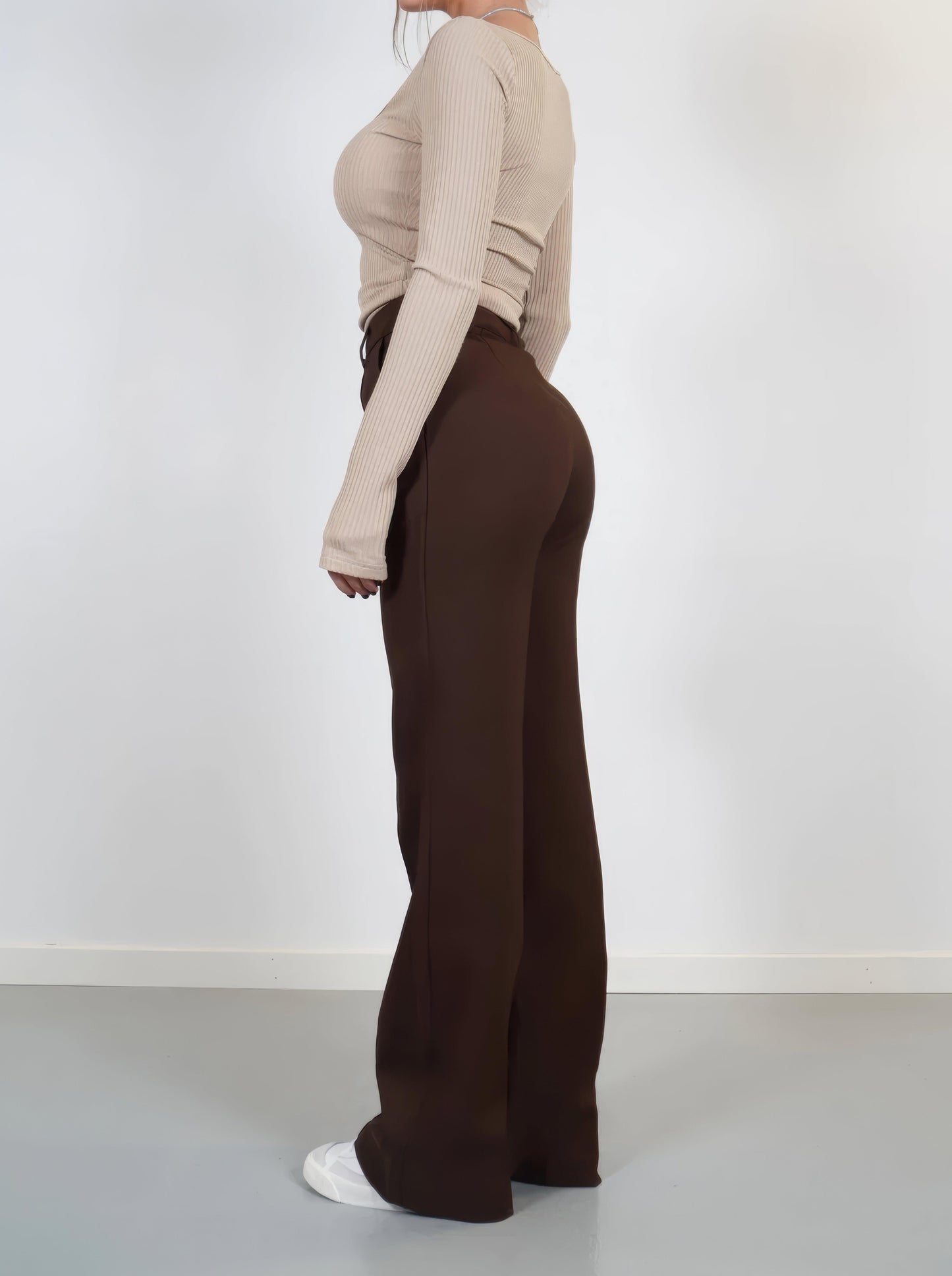 Women's Wide-Leg Trousers High-Waisted Tailored Fit Full Length