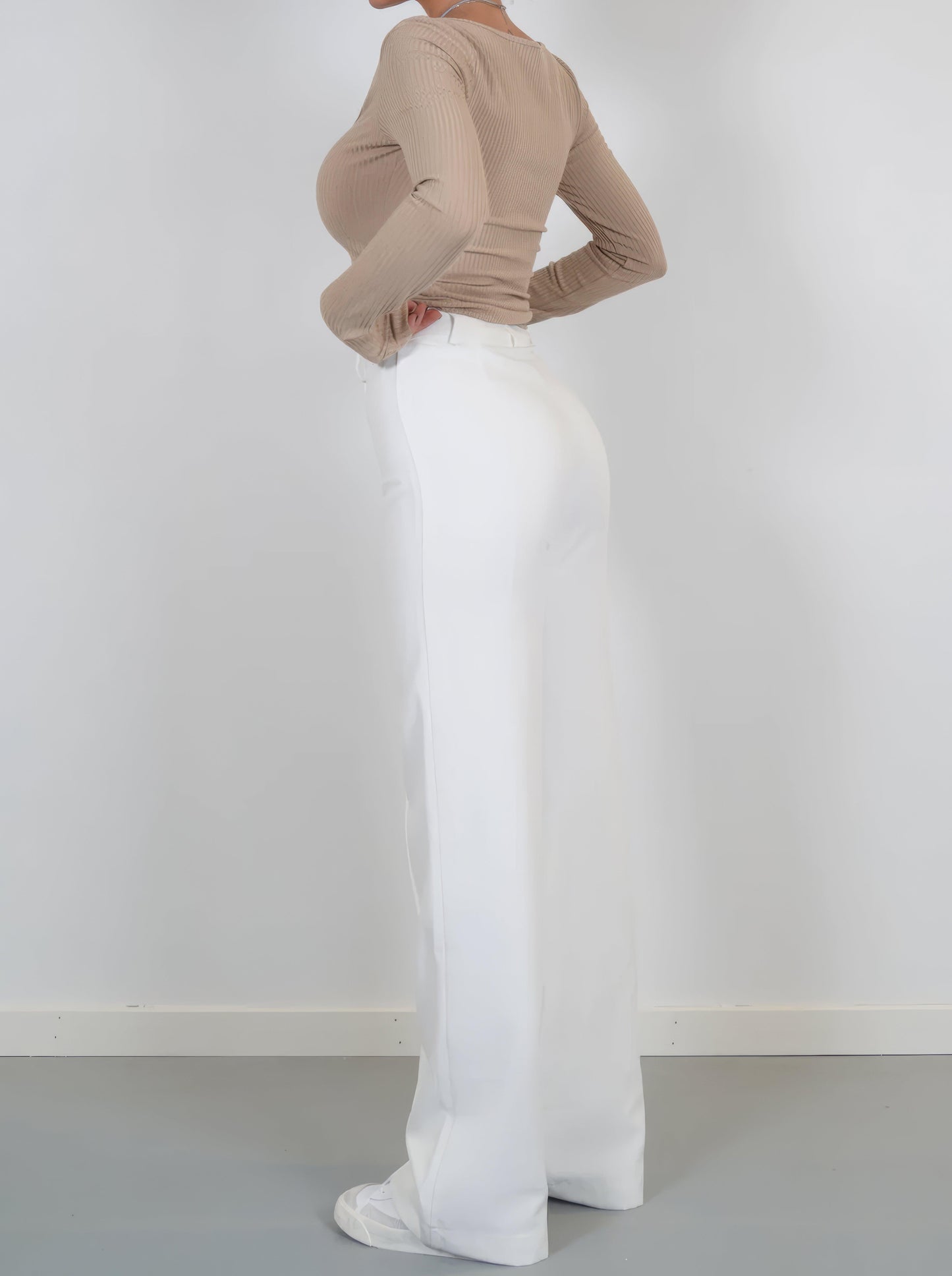 Women's Wide-Leg Trousers High-Waisted Tailored Fit Full Length