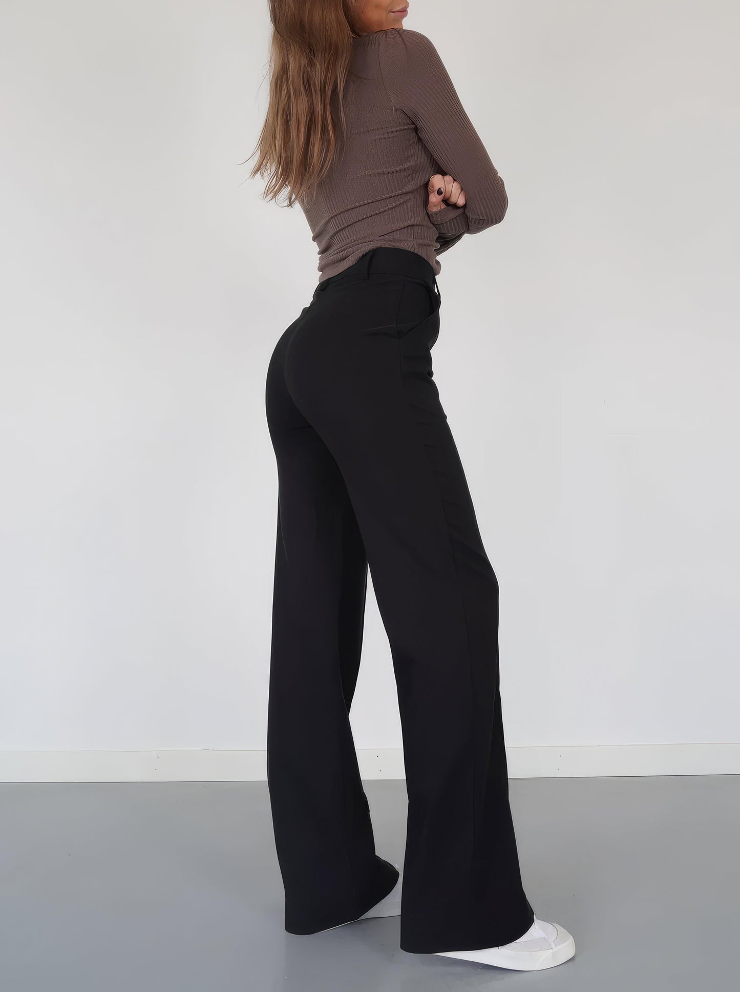 Women's Wide-Leg Trousers High-Waisted Tailored Fit Full Length