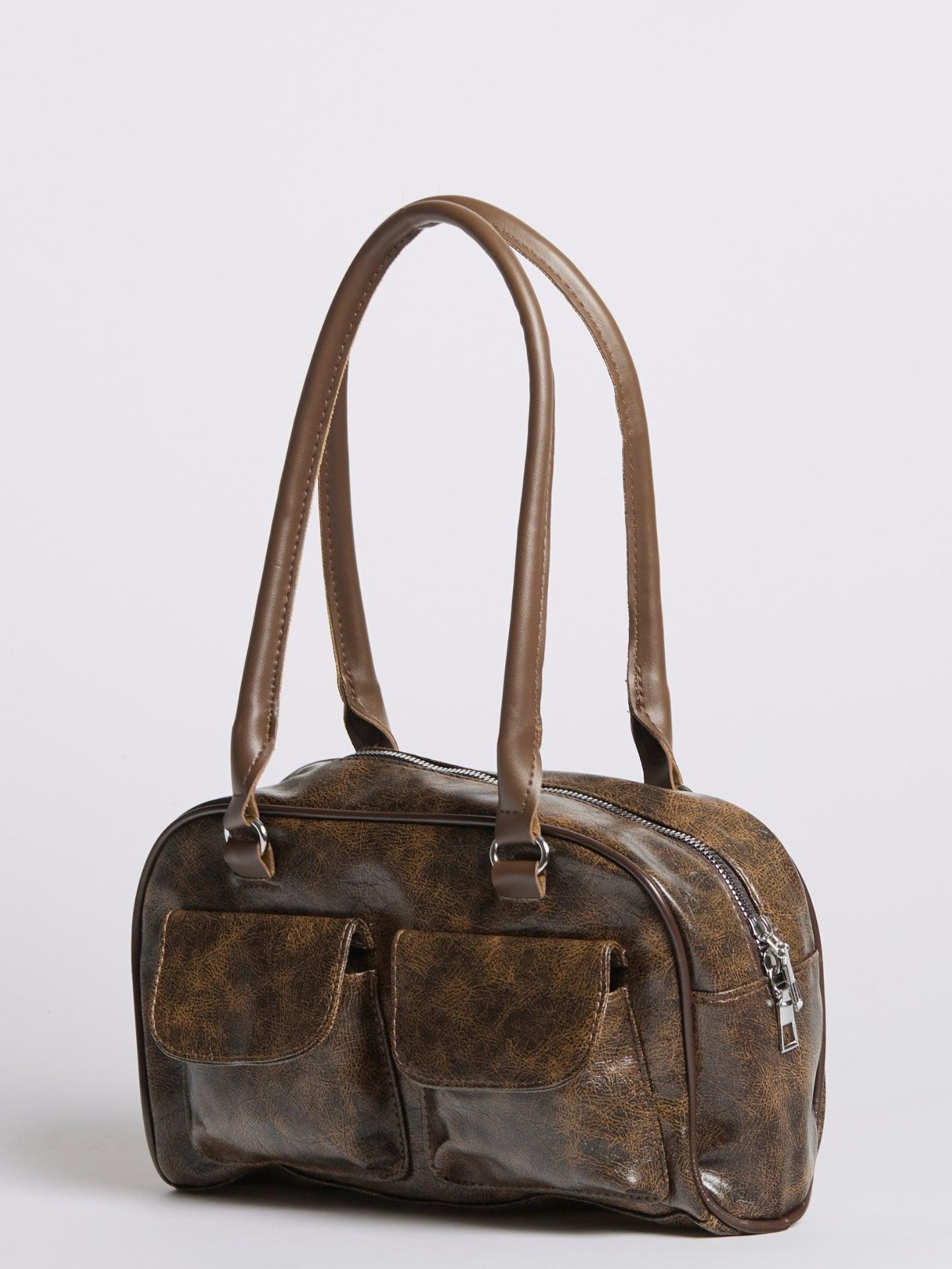 Women's Distressed Leather Shoulder Bag Urban Style - northernnomad