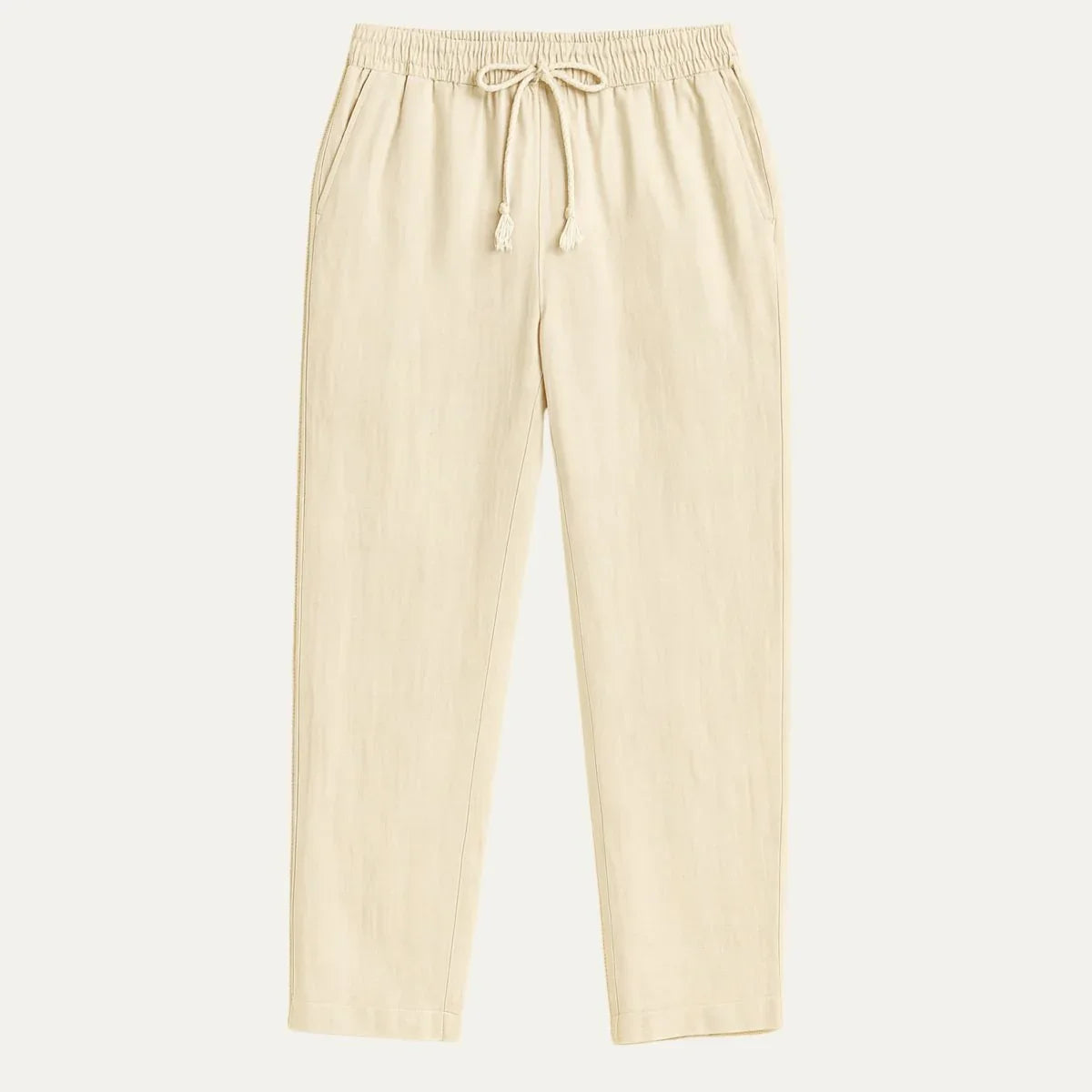 Men's Linen Pants Beige Classic Style