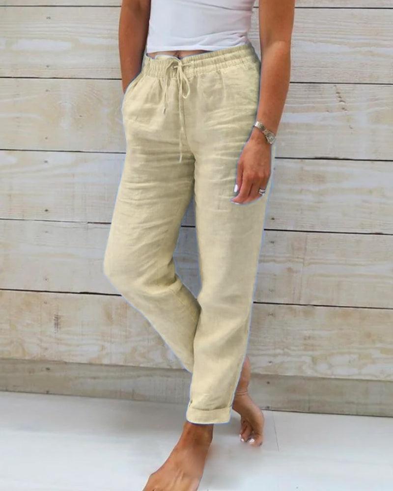 Women's Casual Trousers Elastic Waist Breathable Drawstring