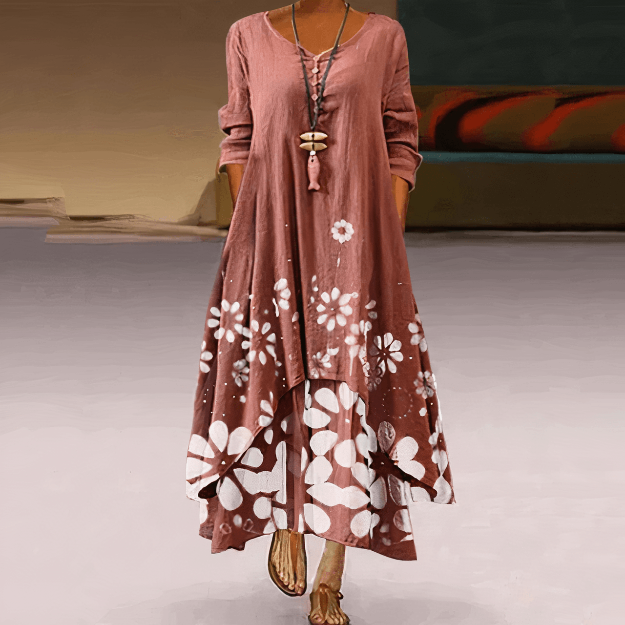 Women's Cotton Dress - Elegant, Sustainable, Breathable, All-Season Essential