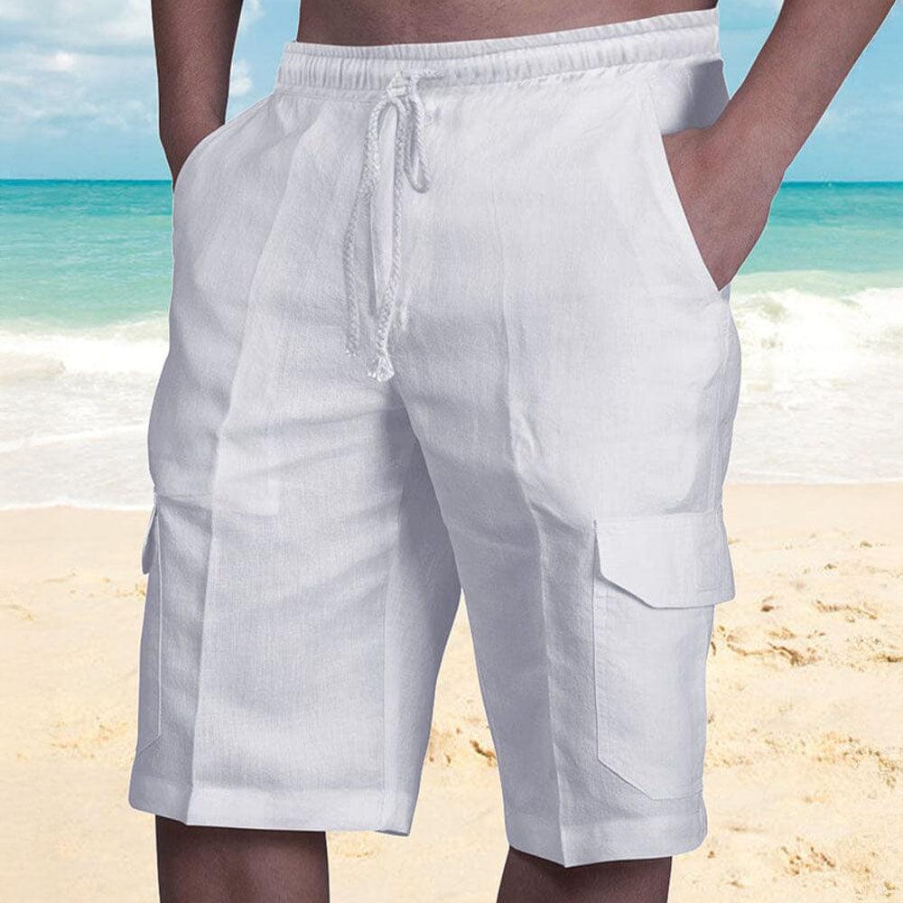 Men's Cargo Shorts Linen Summer Style