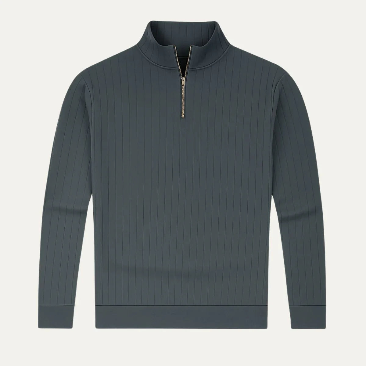 Men's Half Zip Ribbed Jumper