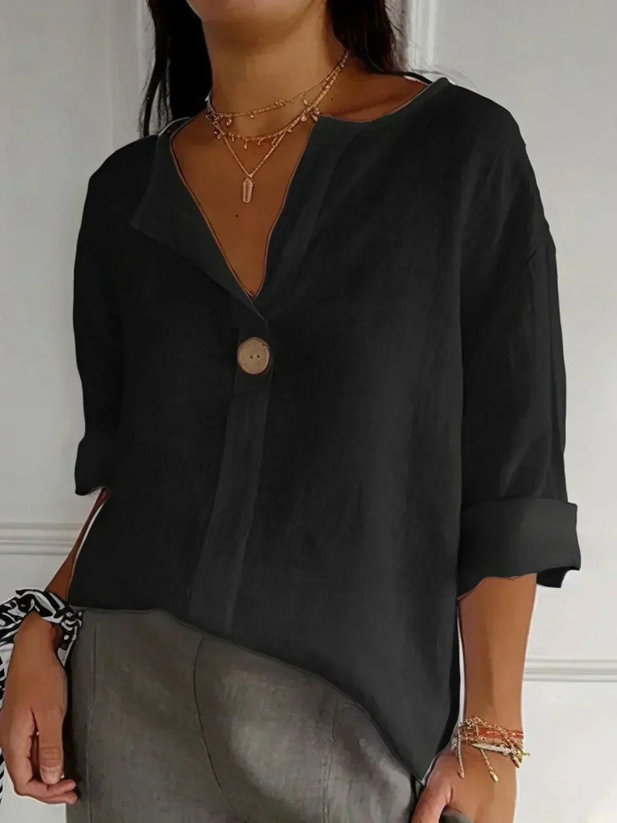 Women's V-Neck Casual Blouse