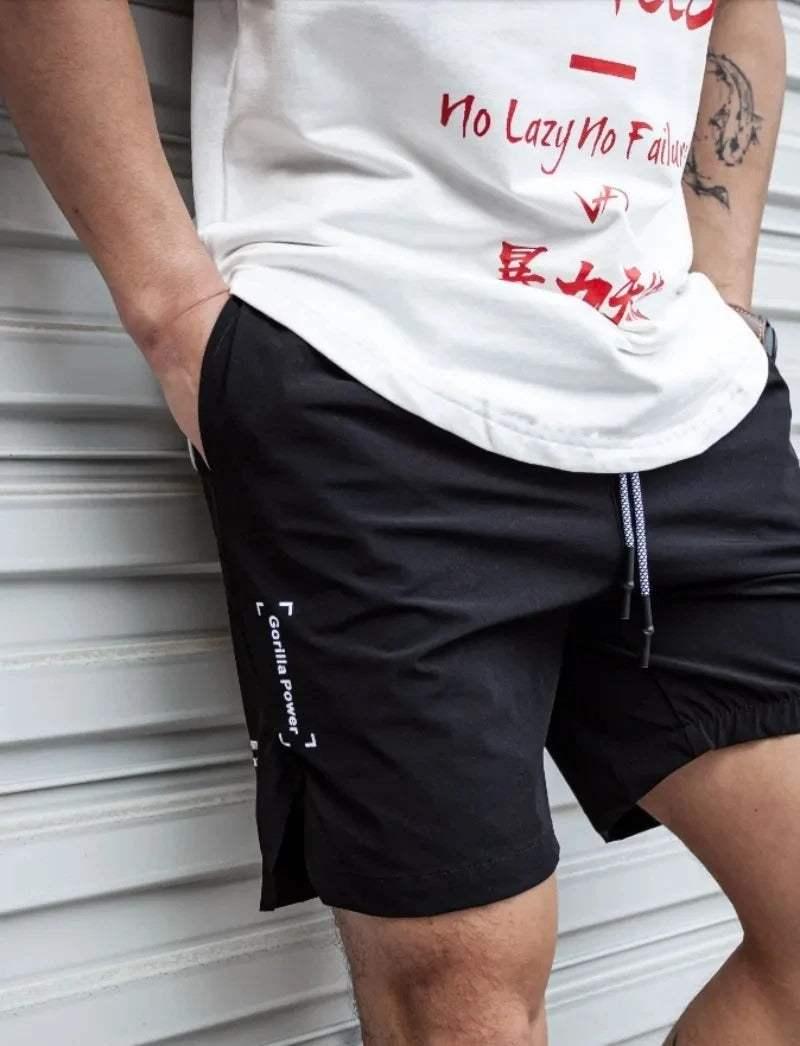 Men's Lightweight Casual Shorts Elastic Waist Drawstring Above Knee