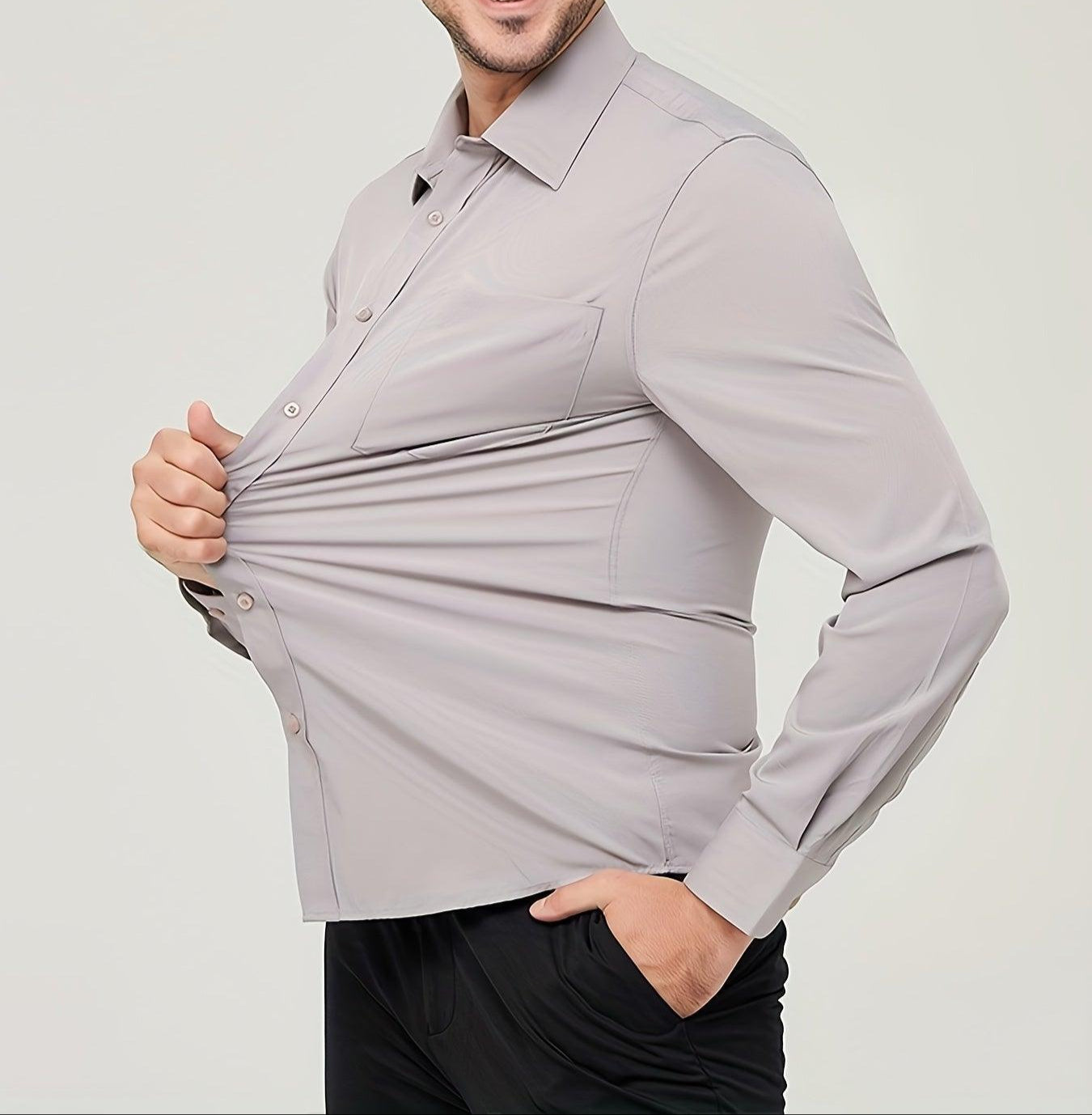 Men’s Long Sleeve Dress Shirt Cotton Breathable Modern Fit