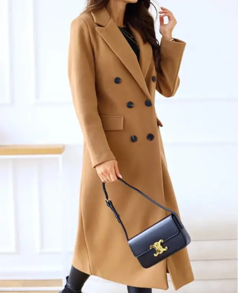 Women's Long Trenchcoat Elegant Fitted