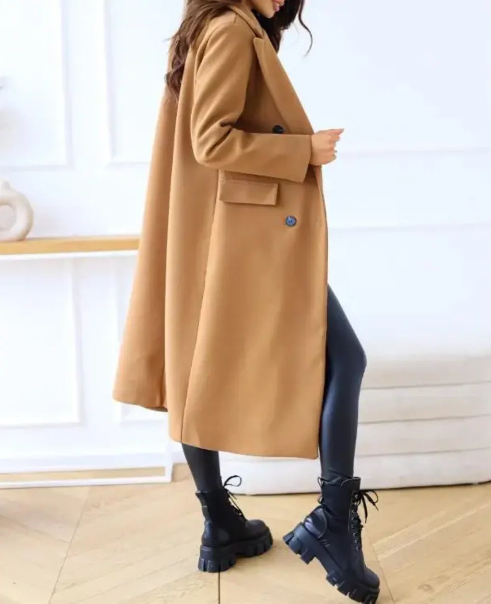 Women's Long Trenchcoat Elegant Fitted