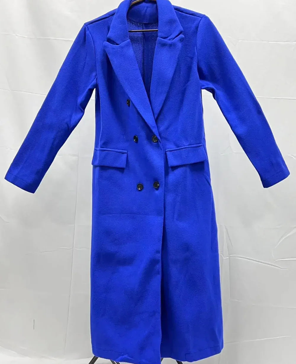 Women's Long Trenchcoat Elegant Fitted