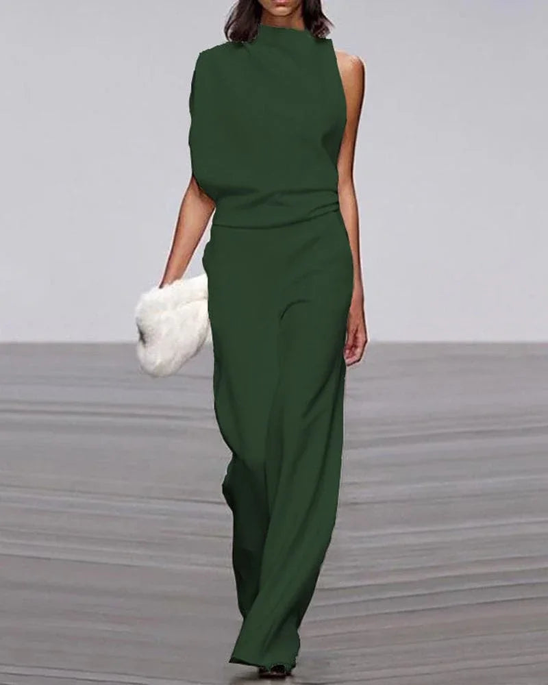 Women's Sleeveless Jumpsuit - Elegant Formal One-Piece Outfit