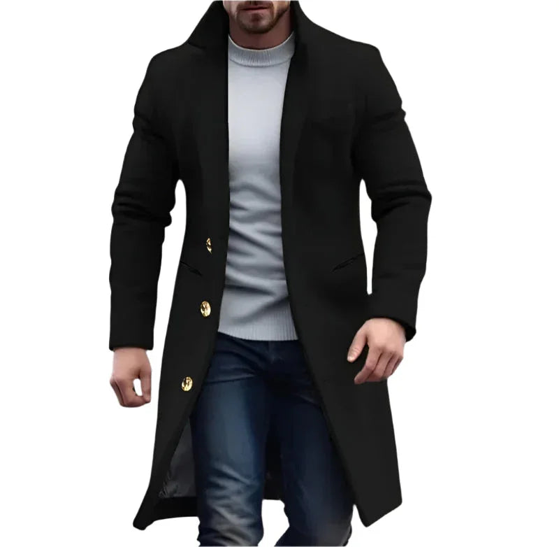 Men's Long Trench Coat Classic Style