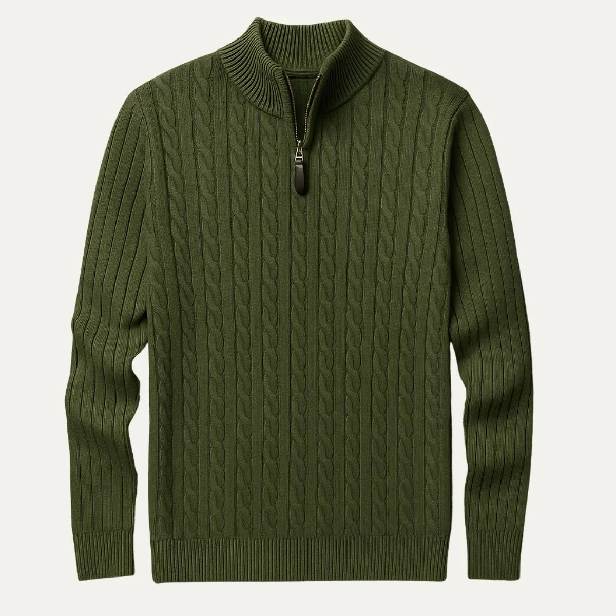 Men's Cable-Knit Quarter Zip Jumper