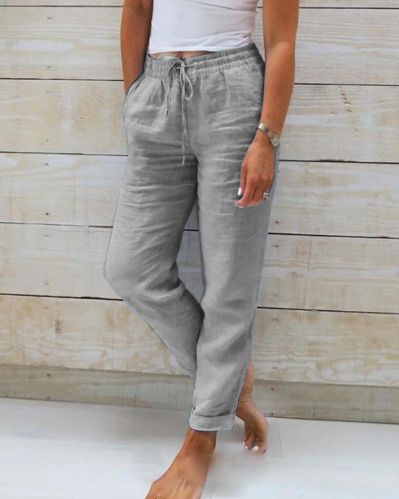 Women's Casual Trousers Elastic Waist Breathable Drawstring
