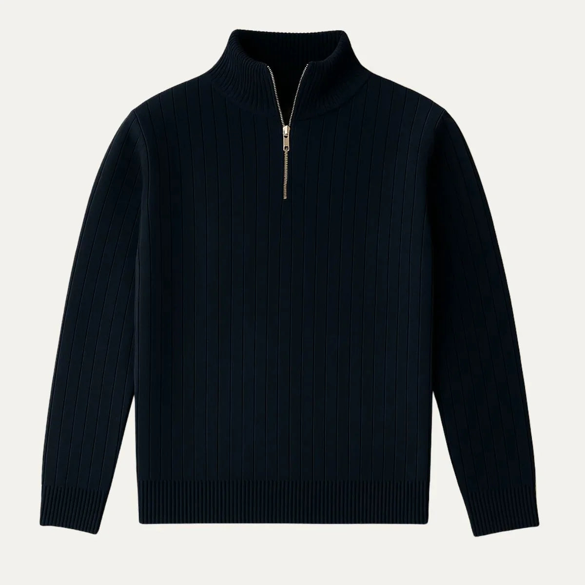 Men's Half Zip Ribbed Jumper