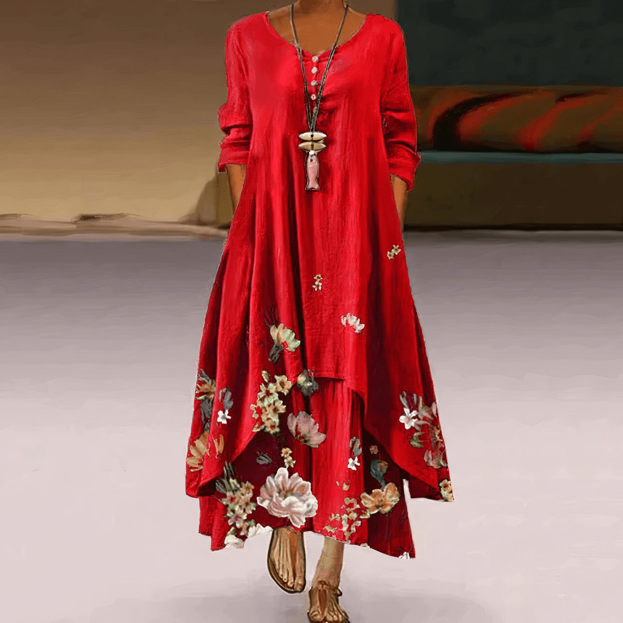 Women's Cotton Dress - Elegant, Sustainable, Breathable, All-Season Essential