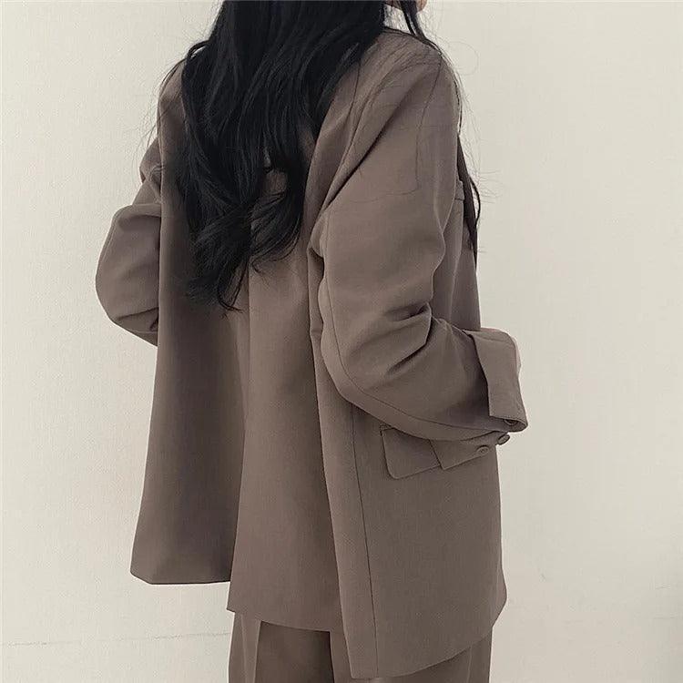Women's Oversized Blazer And High-Waisted Trousers Tailored Fit