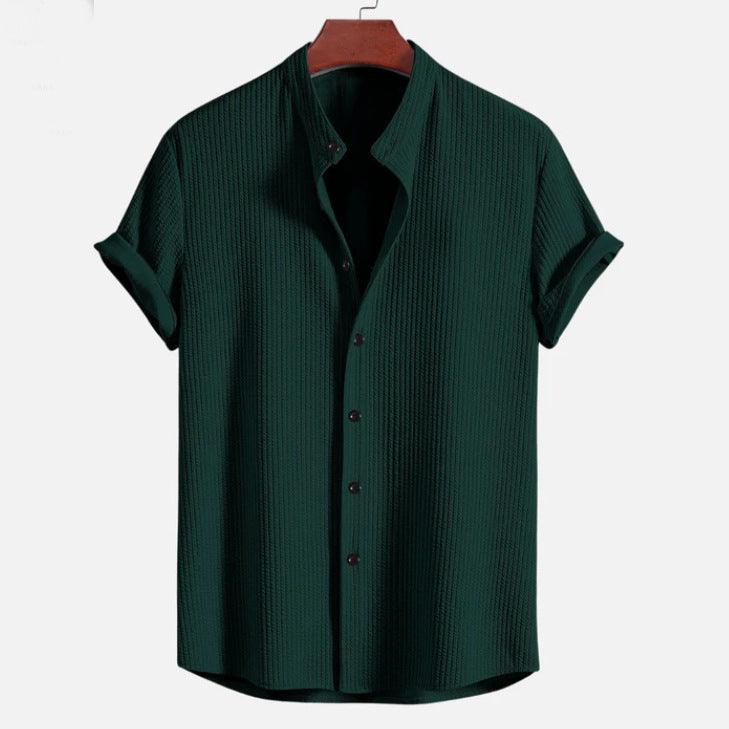 CoastalEase Men’s Summer Short Sleeve Shirt | Relaxed Fit Lightweight Top in Solid Colors - northernnomad