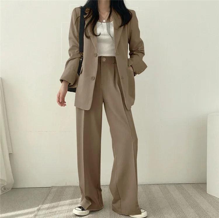 Women's Oversized Blazer And High-Waisted Trousers Tailored Fit