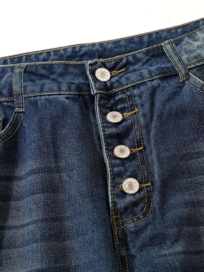 Women's Loose Fit High-Waisted Denim Jeans