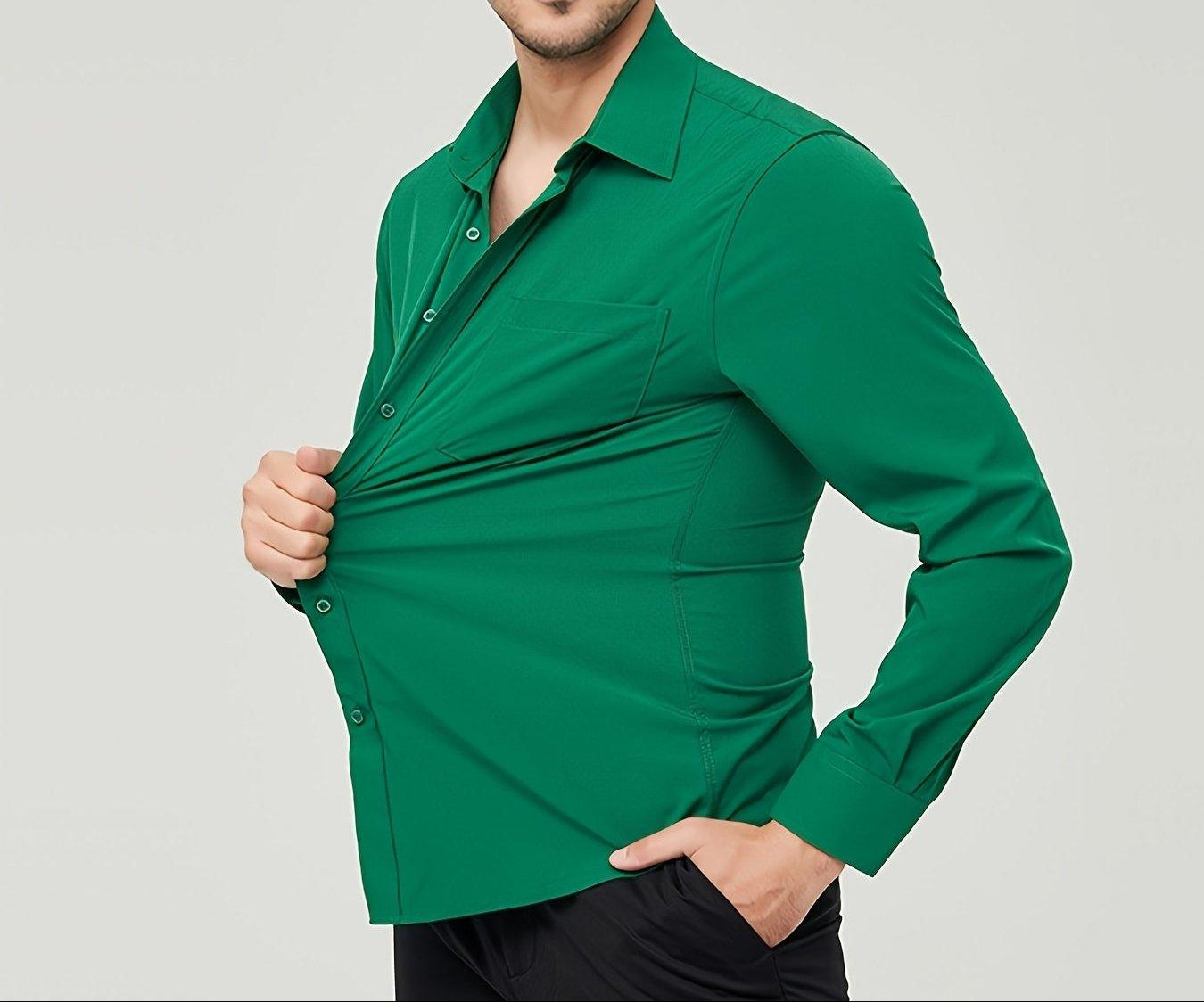Men’s Long Sleeve Dress Shirt Cotton Breathable Modern Fit