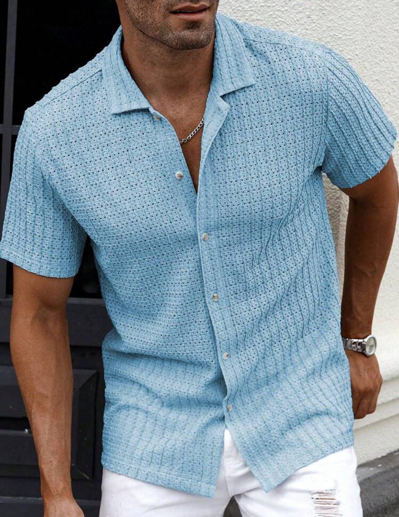 Men's Casual Shirt Slim Fit Short Sleeve