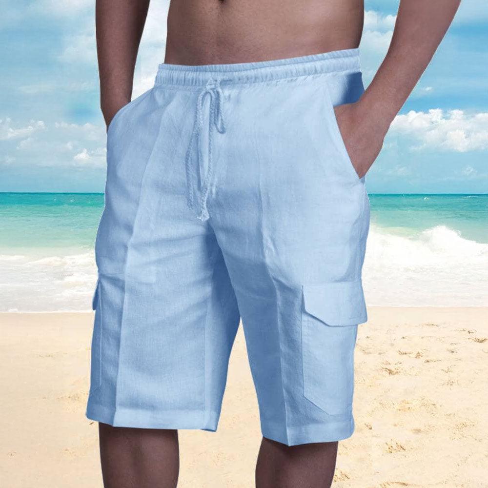 Men's Cargo Shorts Linen Summer Style