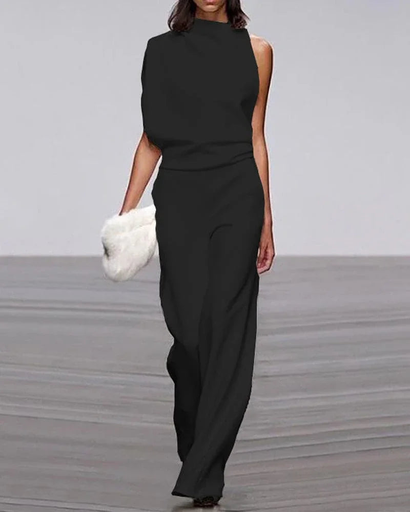 Women's Sleeveless Jumpsuit - Elegant Formal One-Piece Outfit