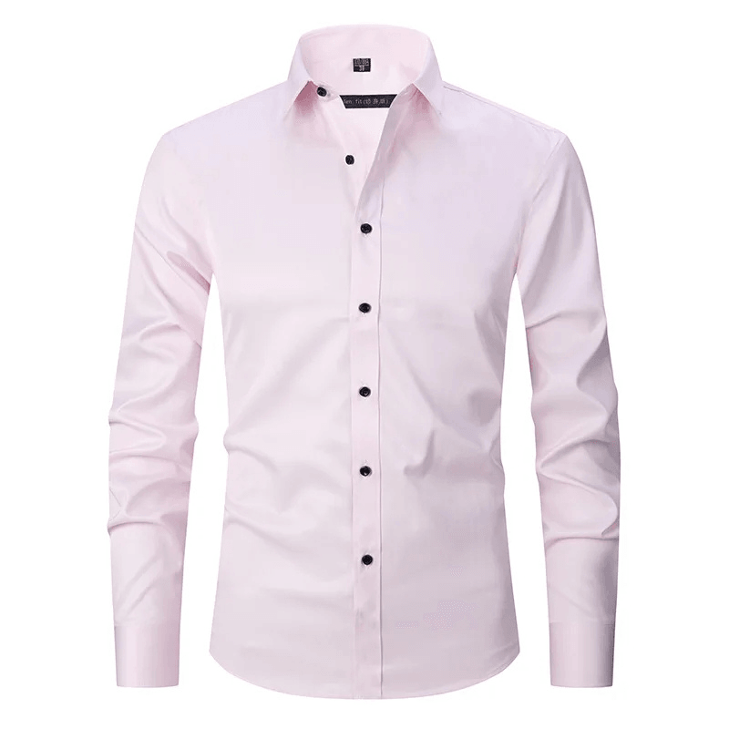Men's Long Sleeve Slim Fit Shirt with Contrast Buttons