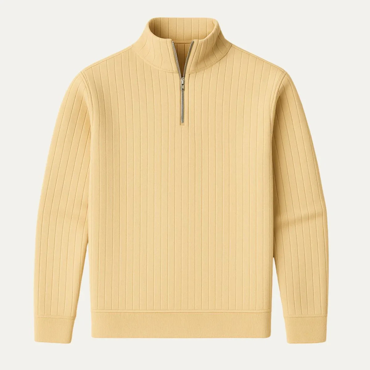 Men's Half Zip Ribbed Jumper