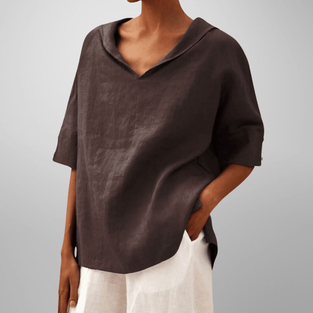 Women's Relaxed Fit V-Neck Blouse