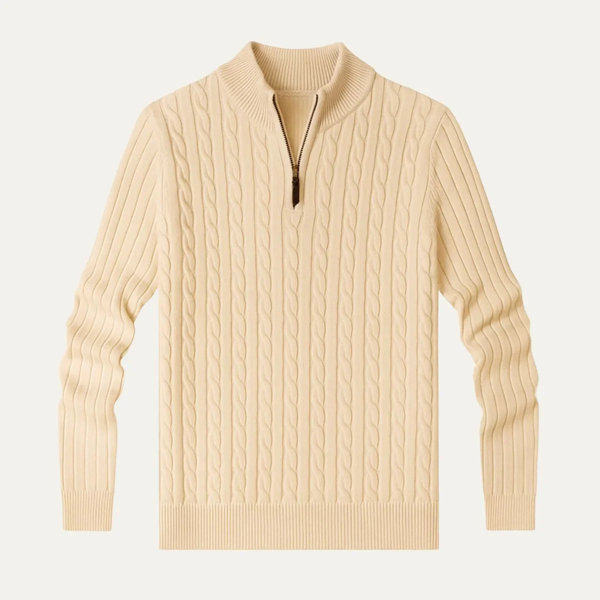 Men's Cable-Knit Quarter Zip Jumper