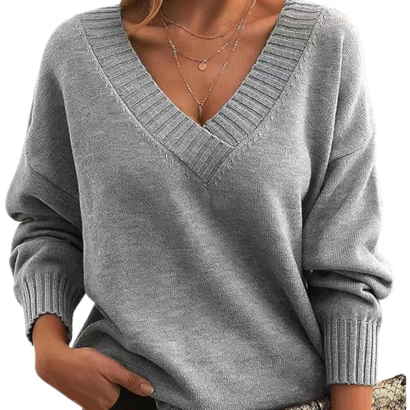 Women's V-Neck Sweater Chic Style