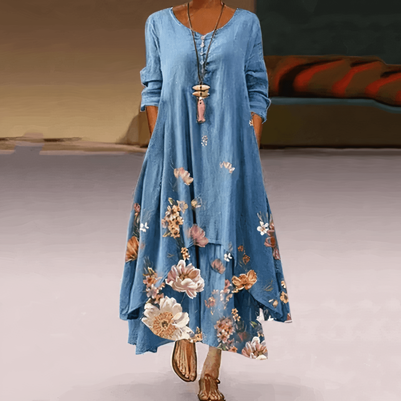 Women's Cotton Dress - Elegant, Sustainable, Breathable, All-Season Essential