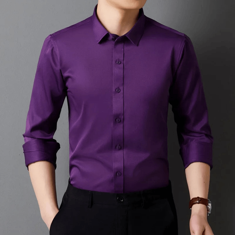 Men's Slim Fit Formal Shirt Long Sleeve
