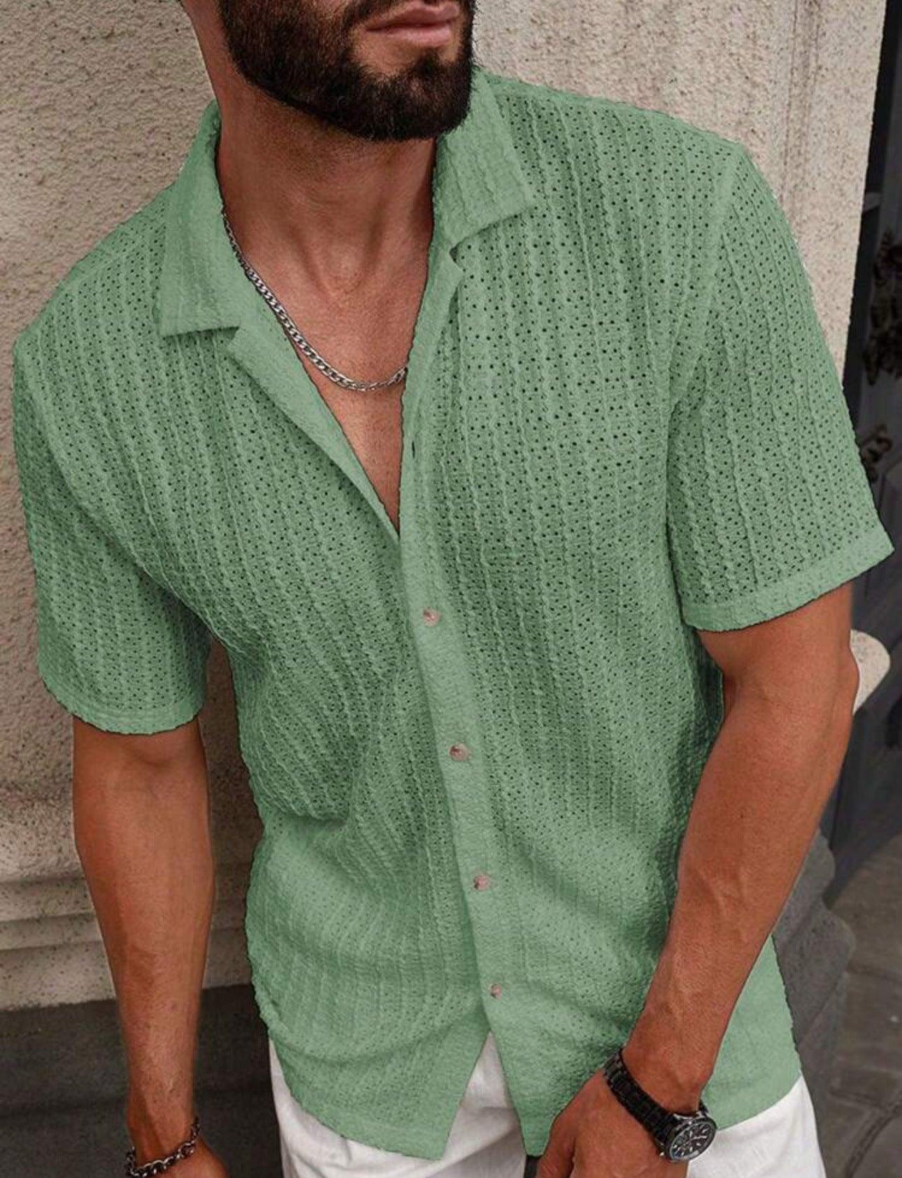 Men's Casual Shirt Slim Fit Short Sleeve
