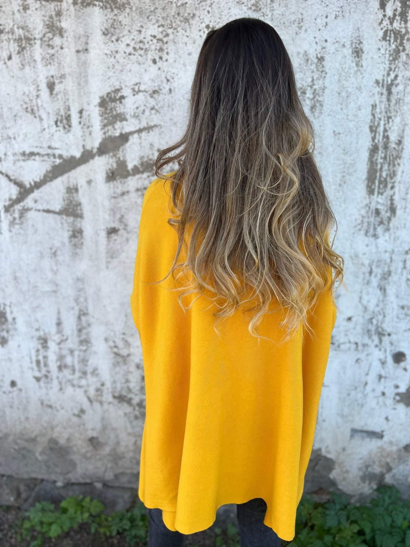 Women's V-Neck Oversized Shirt with Drop Shoulders and Long Sleeves