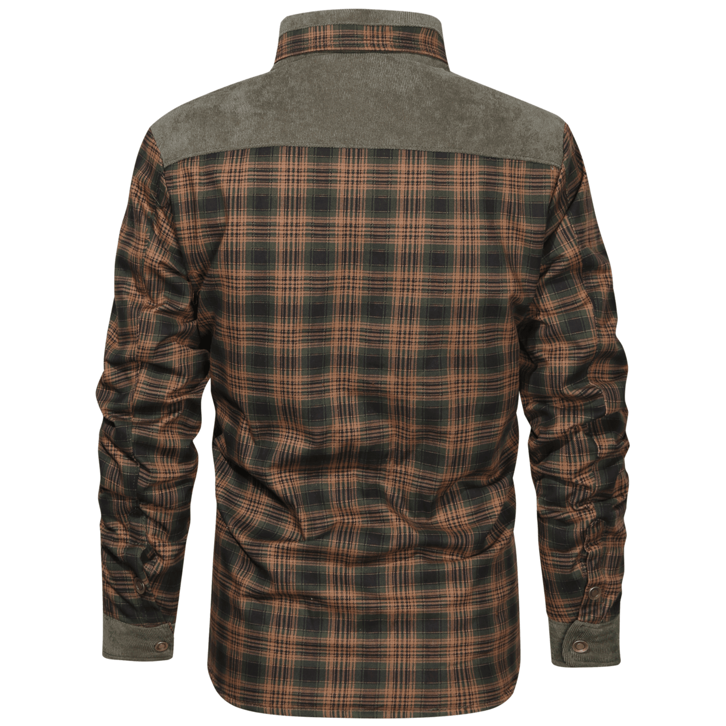 Men's Thermal Fleece Jacket Retro Plaid Reverse Collar