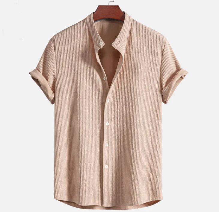 CoastalEase Men’s Summer Short Sleeve Shirt | Relaxed Fit Lightweight Top in Solid Colors - northernnomad